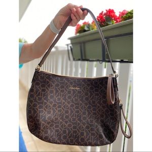 Calvin Klein Brown Monogram Shoulder Bag